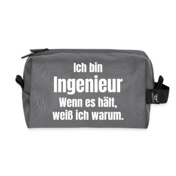 I'm an engineer: why it lasts - Recycled Toiletry Zip Bag - anthracite - Front