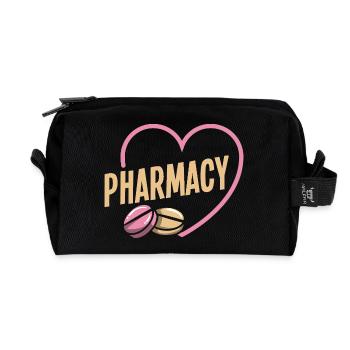 Heart Pharmacist Pharmacy Technician Job Love - Recycled Toiletry Zip Bag - black - Front