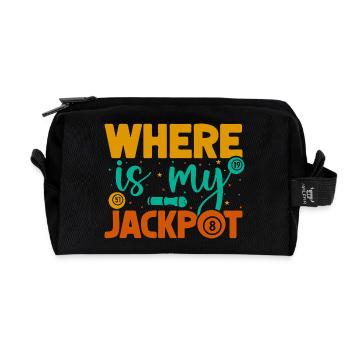 Bingo Game Where Is My Jackpot Bingo - Recycled Toiletry Zip Bag - black - Front