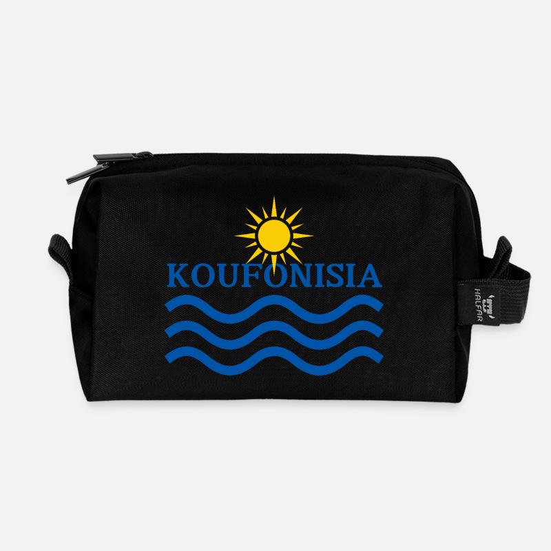 Koufonisia Sun Waves  - Recycled Toiletry Zip Bag - black
