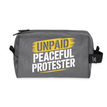 Unpaid Peaceful Protester Demo Spruch Aktivist - Recycelte Kulturtasche - Anthrazit - Vorne