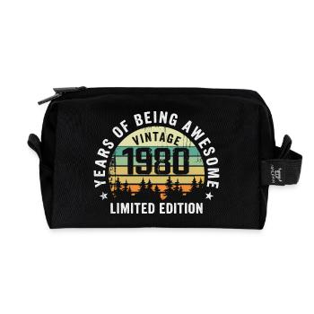 Legendary since 1980, Vintage Edition 1980 Retro - Recycled Toiletry Zip Bag - black - Front