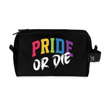 LGBT Pride Month - Pride or Die - Recycled Toiletry Zip Bag - black - Front