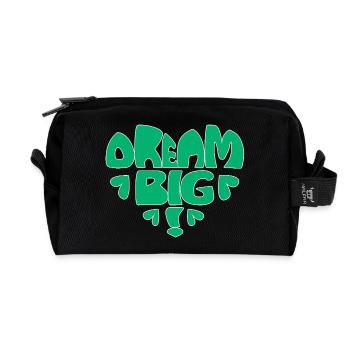 Dream Big! - grün - Recycelte Kulturtasche - Schwarz - Vorne