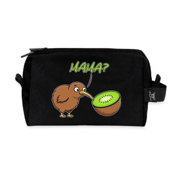 Mama Kiwi-Vogel Lustiger Kiwi-Frucht Neuseeland-Witz - Recycelte Kulturtasche - Schwarz - Vorne