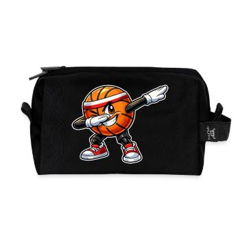 Dabbing Basketball - Recycelte Kulturtasche - Schwarz - Vorne