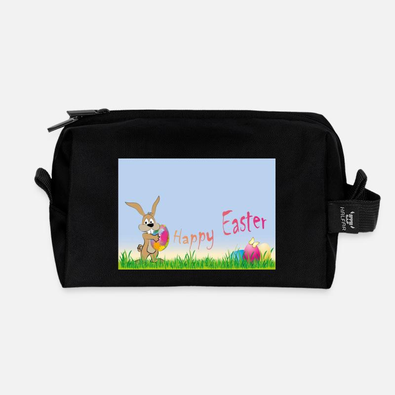 Frohe Ostern - Recycelte Kulturtasche - Schwarz