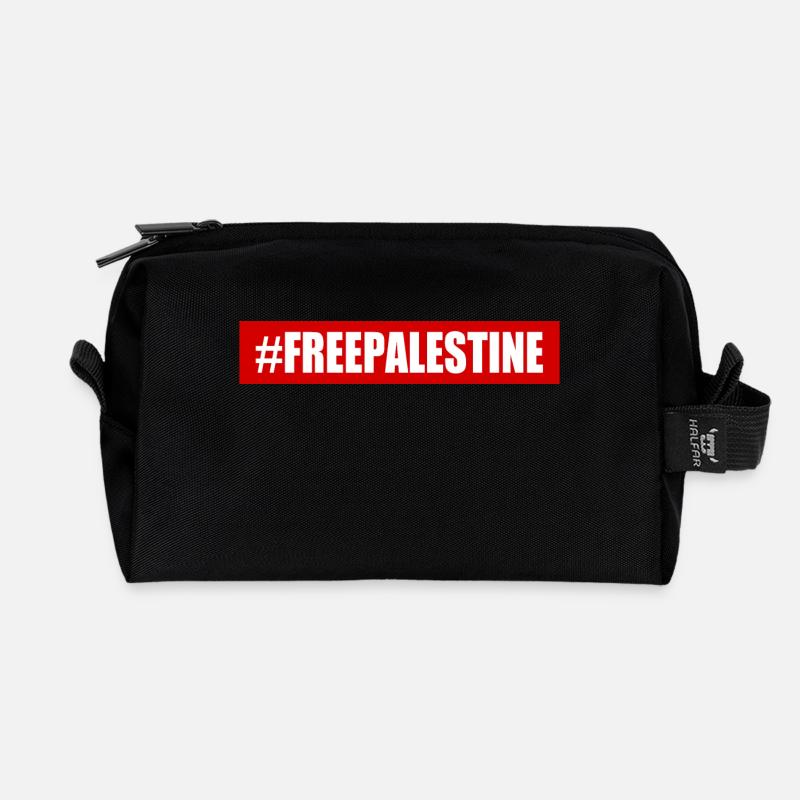 Free palestine - Recycelte Kulturtasche - Schwarz