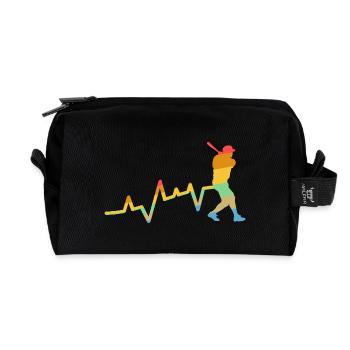 Baseballspieler Evolution Baseball - Recycelte Kulturtasche - Schwarz - Vorne