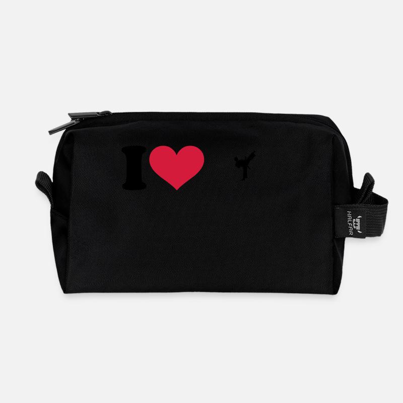 karate - Recycelte Kulturtasche - Schwarz