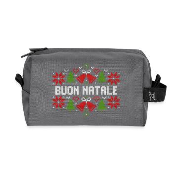 Buon Natale Frohe Weihnachten Italien Geschenk - Recycelte Kulturtasche - Anthrazit - Vorne