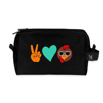 Poulets Coq Dinde - Trousse de toilette en tissu recyclé - noir - Devant