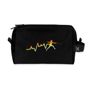 Fechter Herzschlag Fechten - Recycelte Kulturtasche - Schwarz - Vorne