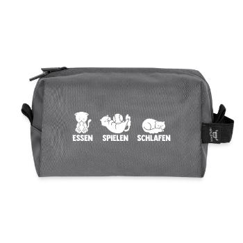 Baseballspieler Baseball - Recycelte Kulturtasche - Anthrazit - Vorne