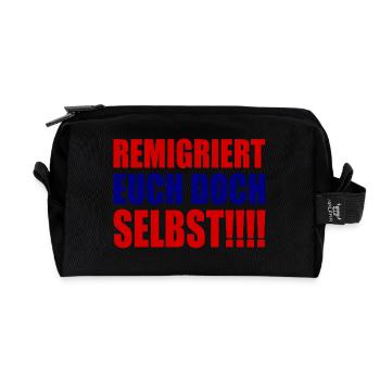 Remigrez vous-mêmes - Trousse de toilette en tissu recyclé - noir - Devant