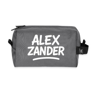 Alex Zander Handschrift Logo - Recycelte Kulturtasche - Anthrazit - Vorne