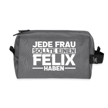Felix - Recycled Toiletry Zip Bag - anthracite - Front