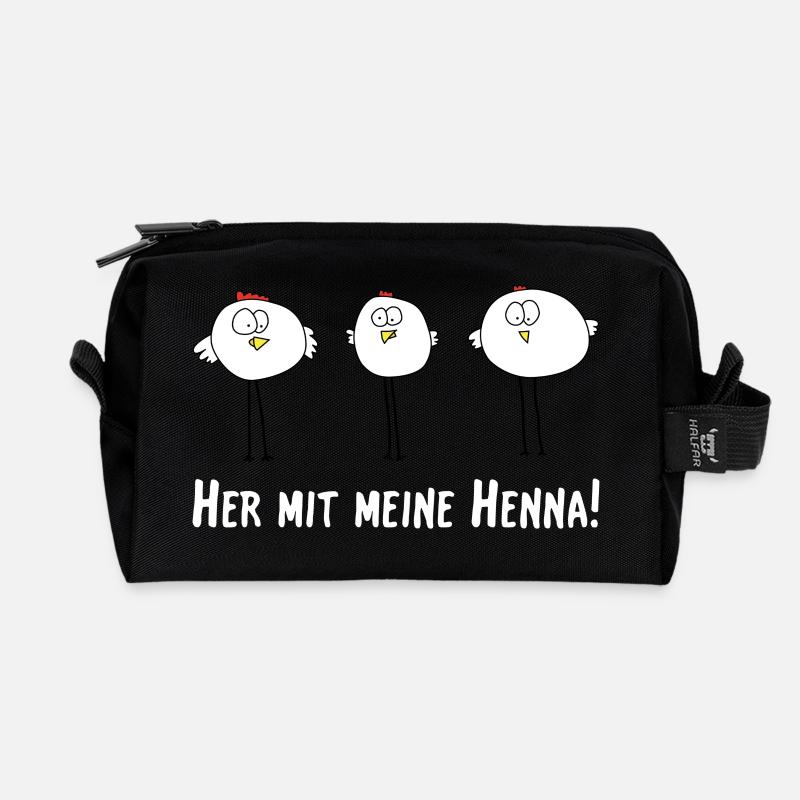 Her mit meine Henna! - Recycelte Kulturtasche - Schwarz