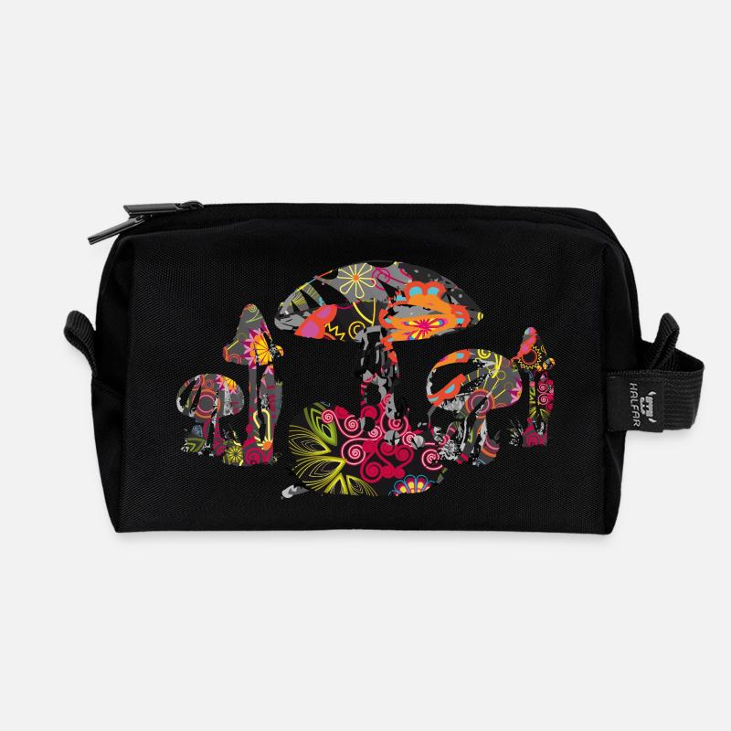 Pilze - Recycelte Kulturtasche - Schwarz