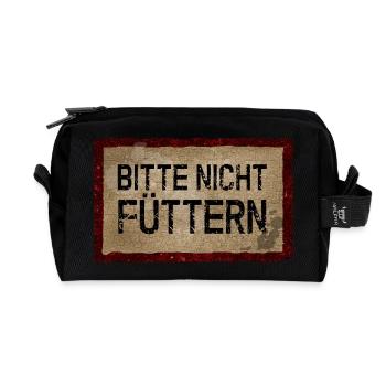 Bittte nicht füttern - Recycelte Kulturtasche - Schwarz - Vorne