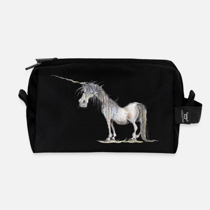 Das letzte Einhorn - Recycelte Kulturtasche - Schwarz
