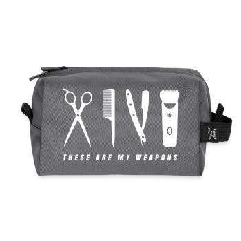 Barber Shop Barbiere Barbier shirt Geschenk Bart - Recycelte Kulturtasche - Anthrazit - Vorne