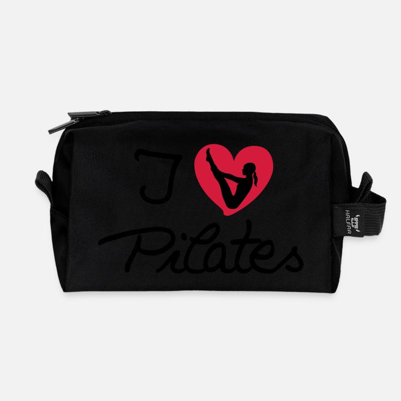 I love Pilates (3) - Recycled Toiletry Zip Bag - black