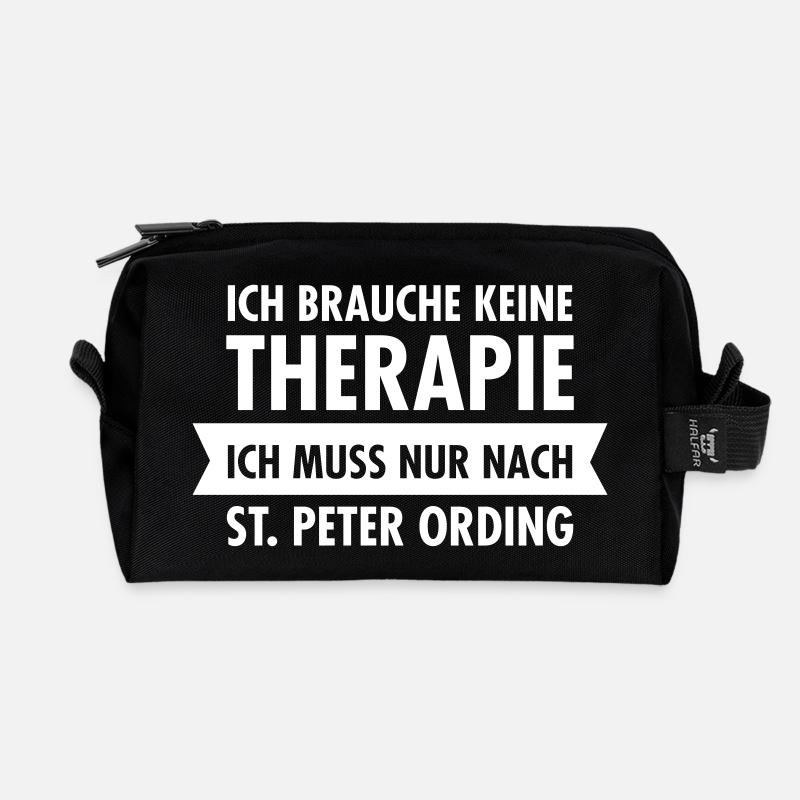 Therapie - St. Peter Ording - Recycelte Kulturtasche - Schwarz