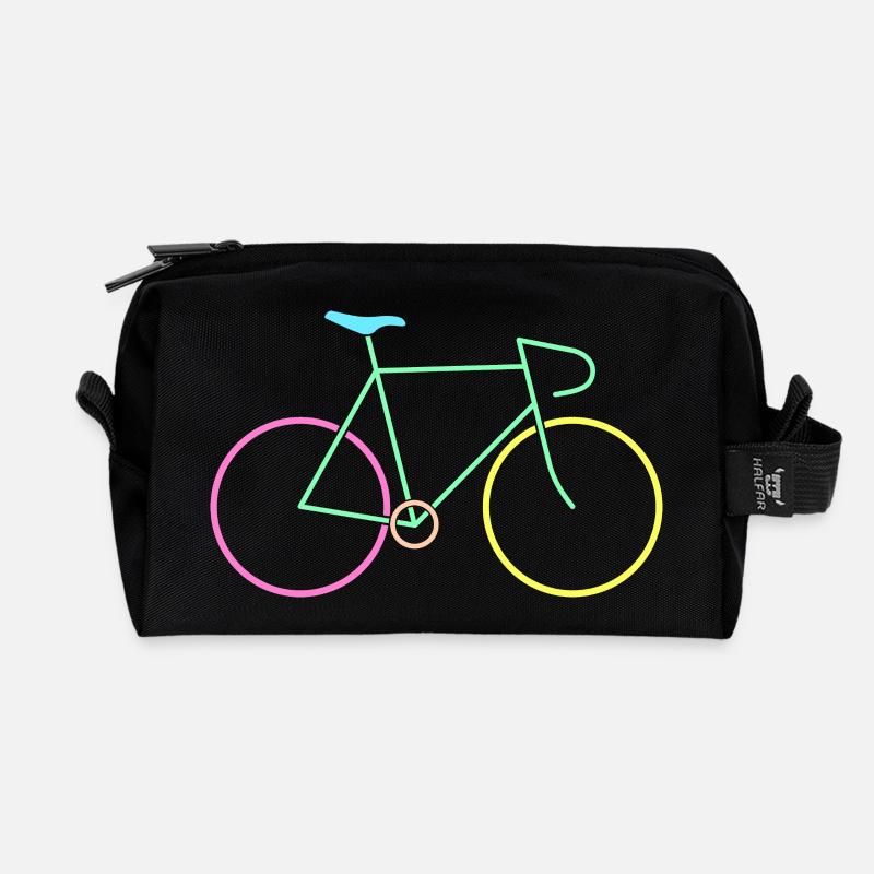 Rennrad bunt - Recycelte Kulturtasche - Schwarz