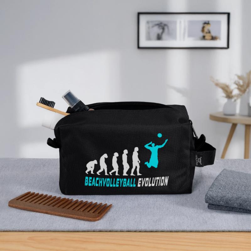 Conception d'évolution de volleyball de plage / idée cadeau Trousse de toilette en tissu recyclé