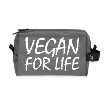 Vegan for life - Recycled Toiletry Zip Bag - anthracite - Front