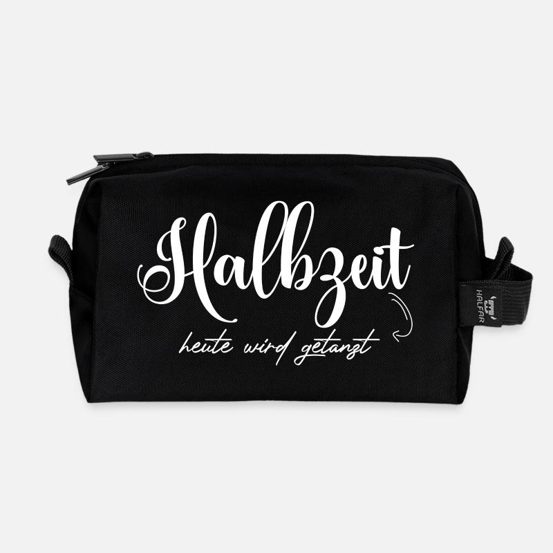 Halbzeit: Heute Wird Gestartet - Recycelte Kulturtasche - Schwarz