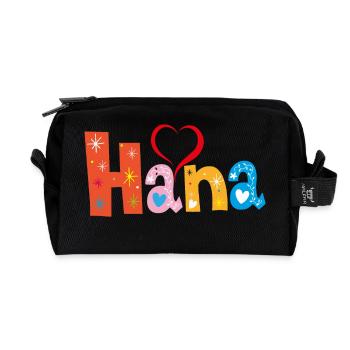 Personalized Hana Name - Recycled Toiletry Zip Bag - black - Front