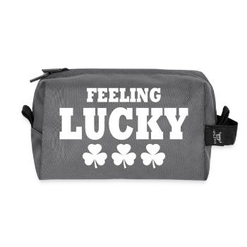 feeling lucky - Recycelte Kulturtasche - Anthrazit - Vorne