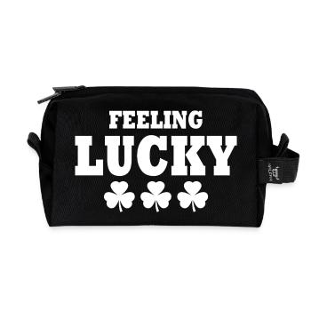 feeling lucky - Recycled Toiletry Zip Bag - black - Front