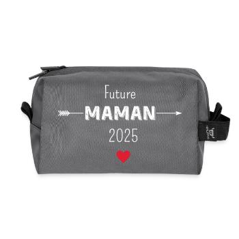 Werdende Mama 2025 - Recycelte Kulturtasche - Anthrazit - Vorne