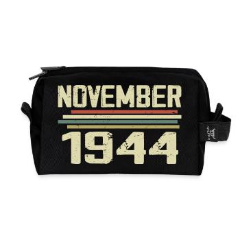 Millésime Novembre 1944 Vintage Rétro Novembre 1944 - Trousse de toilette en tissu recyclé - noir - Devant