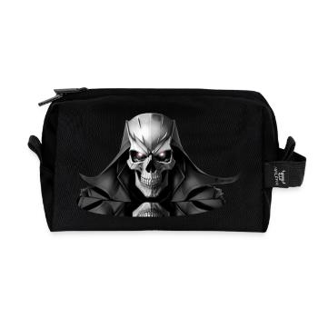 Skull in Black - Recycelte Kulturtasche - Schwarz - Vorne