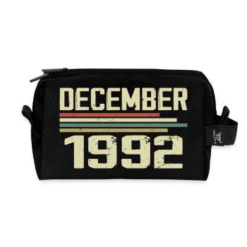 Décembre 1992 Vintage Vintage Rétro Anniversaire - Trousse de toilette en tissu recyclé - noir - Devant