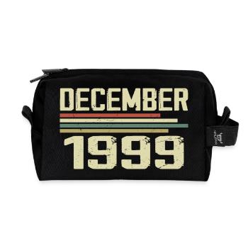 December 1999 Vintage Vintage Retro Birthday - Recycled Toiletry Zip Bag - black - Front