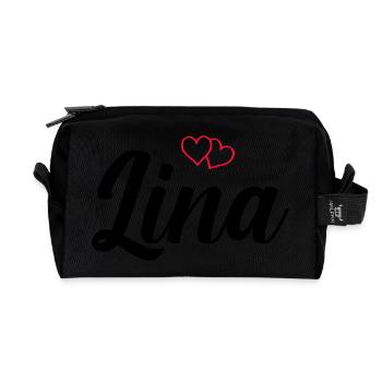Nom de Lina - Trousse de toilette en tissu recyclé - noir - Devant
