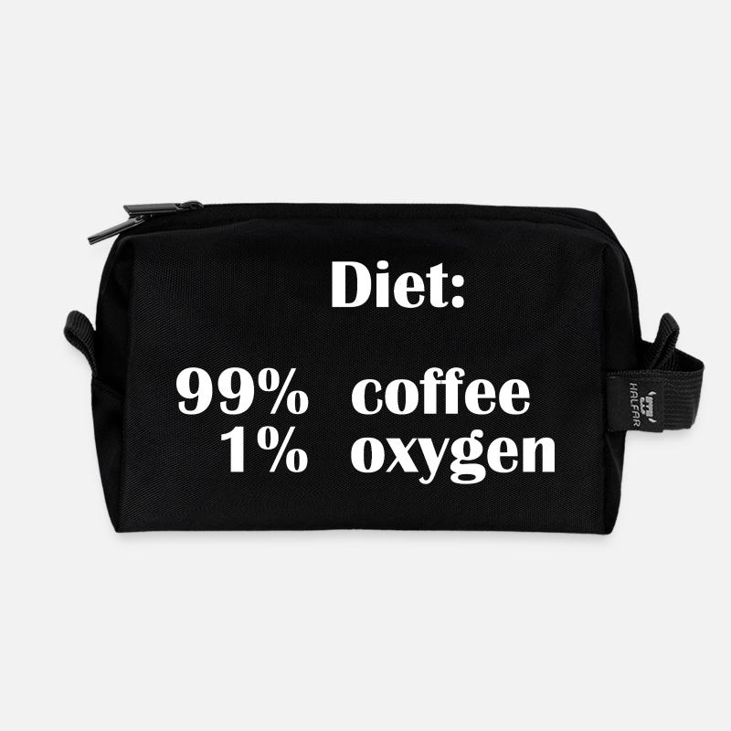 Die Ernährung besteht zu 99 % aus Kaffee, aber nur zu 1 % aus Sauerstoff - Recycelte Kulturtasche - Schwarz