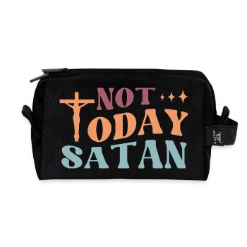 Not Today Satan - Recycelte Kulturtasche - Schwarz - Vorne