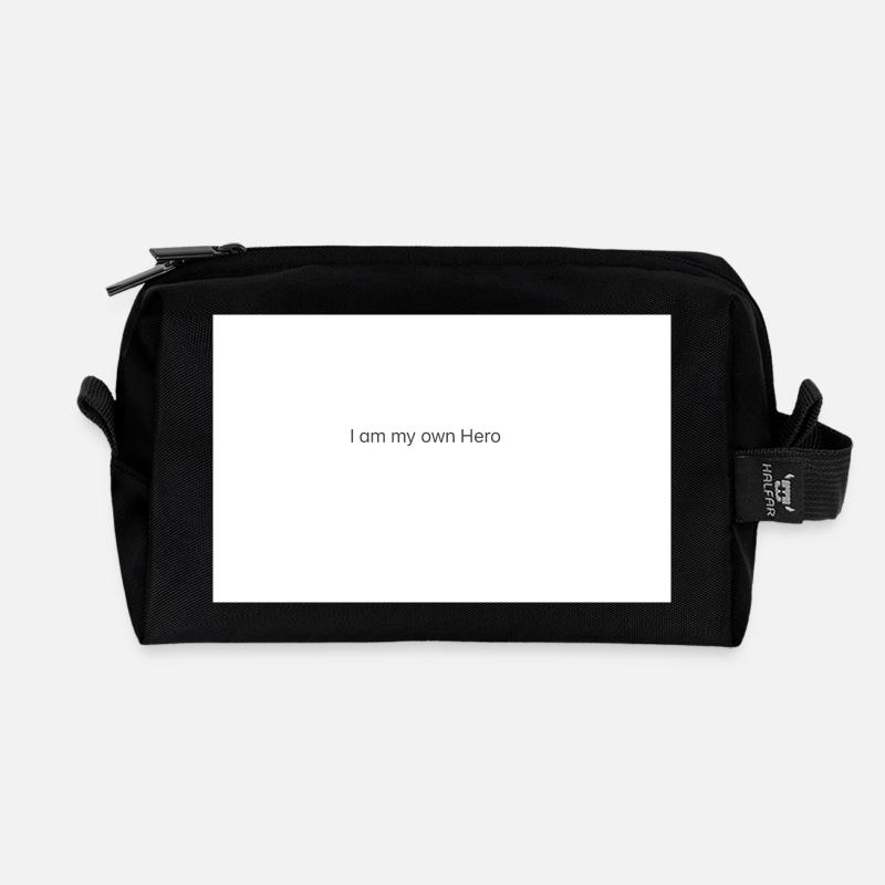 Strength  - Recycled Toiletry Zip Bag - black