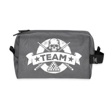 Eight Ball, Billiard Ball, Billiard Team, Name - Recycled Toiletry Zip Bag - anthracite - Front