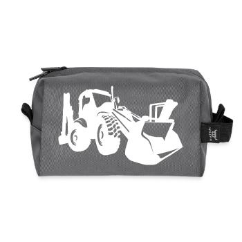 Excavator Wheel Loader Construction Equipment Operator Silhouette - Recycled Toiletry Zip Bag - anthracite - Front