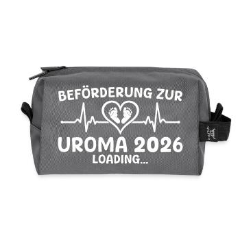 Werdende Uroma 2026 loading - Urgroßmutter - Recycelte Kulturtasche - Anthrazit - Vorne
