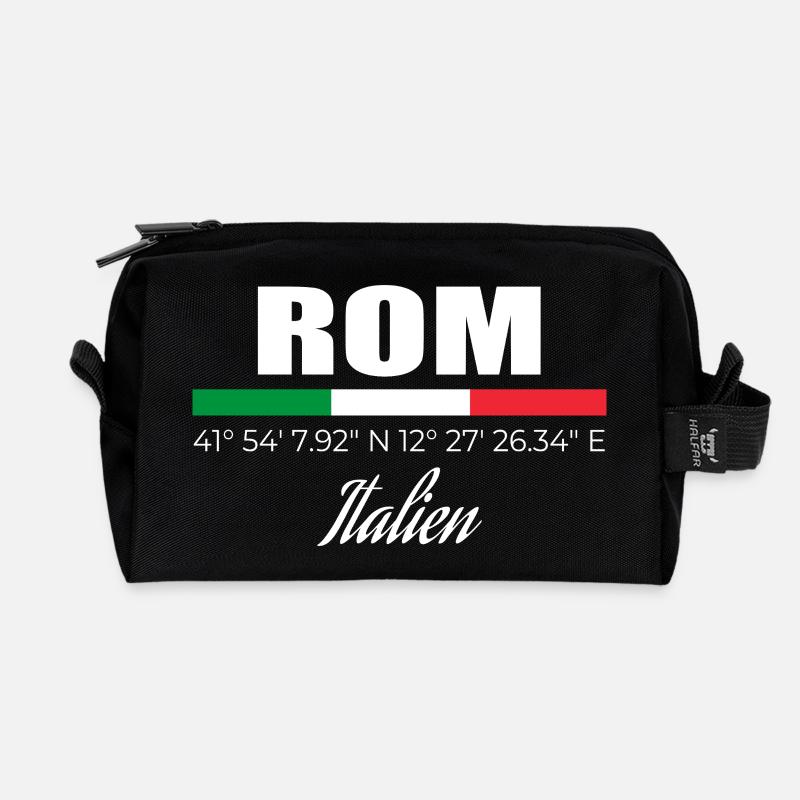 Rom - Recycelte Kulturtasche - Schwarz