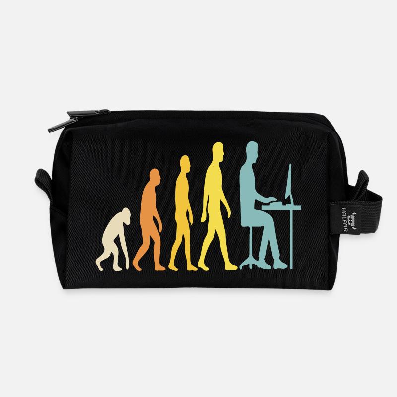 L’évolution de la technologie au bureau - Trousse de toilette en tissu recyclé - noir