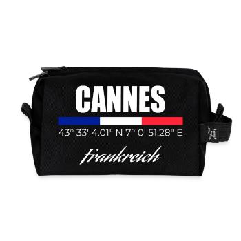 Cannes - Trousse de toilette en tissu recyclé - noir - Devant